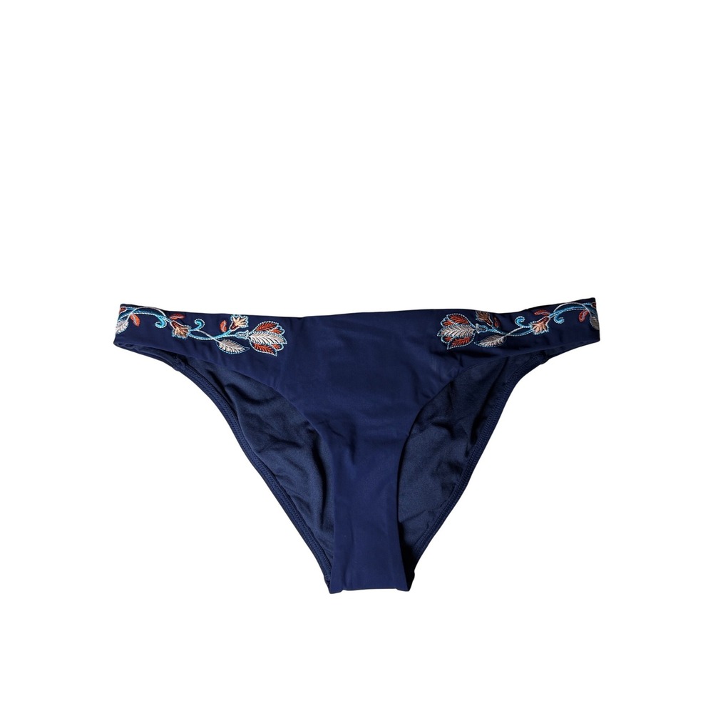 JETS by Jessika Allen Navy Blue Embroidered Bikini Bottoms